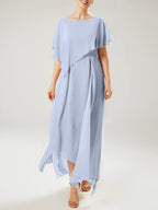 Sheath/Column Scoop Short Sleeves Mother of the Bride Dresses with Tassel