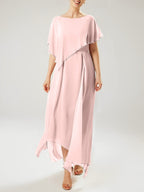 Sheath/Column Scoop Short Sleeves Mother of the Bride Dresses with Tassel