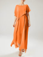 Sheath/Column Scoop Short Sleeves Mother of the Bride Dresses with Tassel