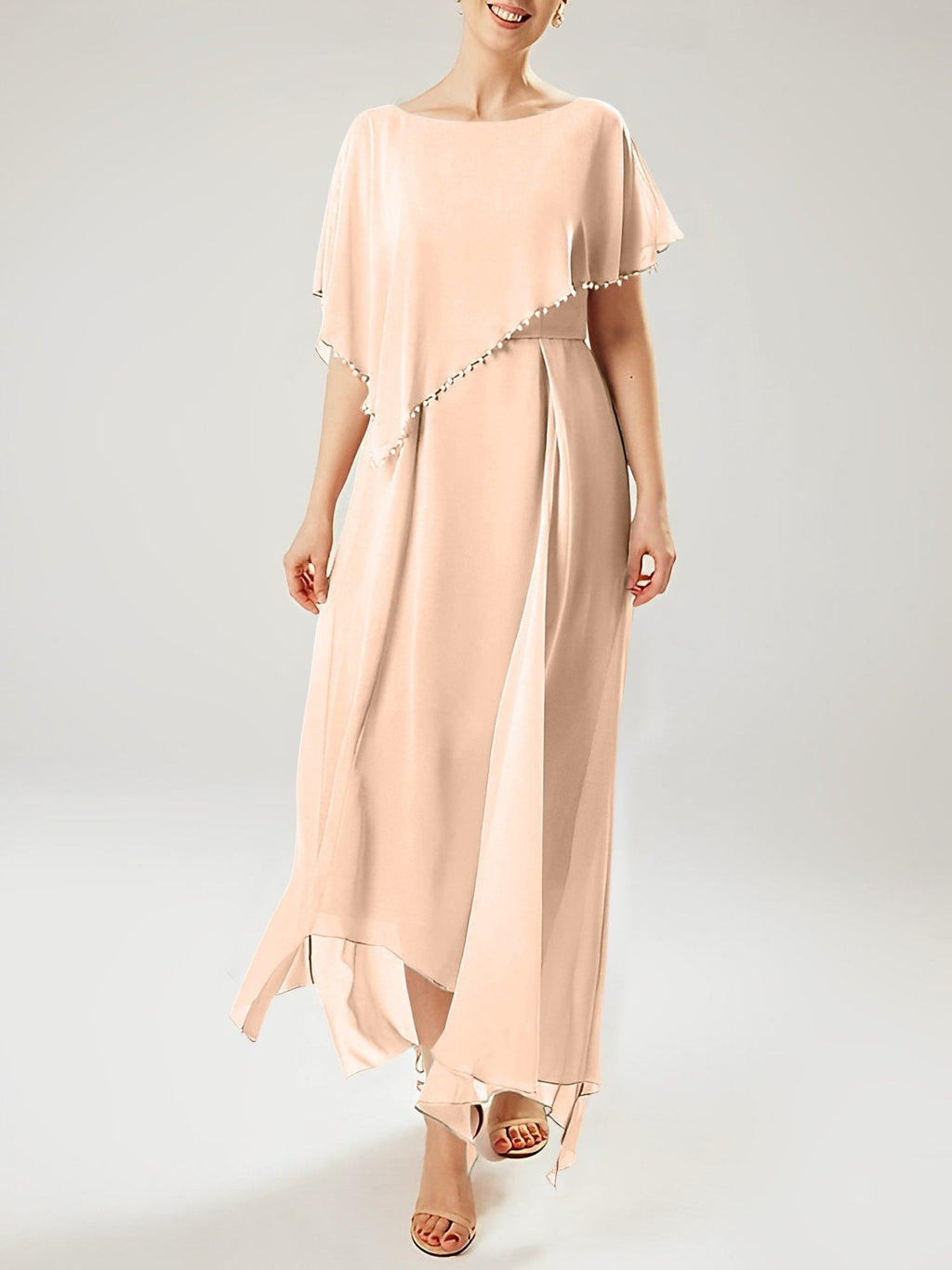 Sheath/Column Scoop Short Sleeves Mother of the Bride Dresses with Tassel