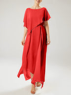 Sheath/Column Scoop Short Sleeves Mother of the Bride Dresses with Tassel