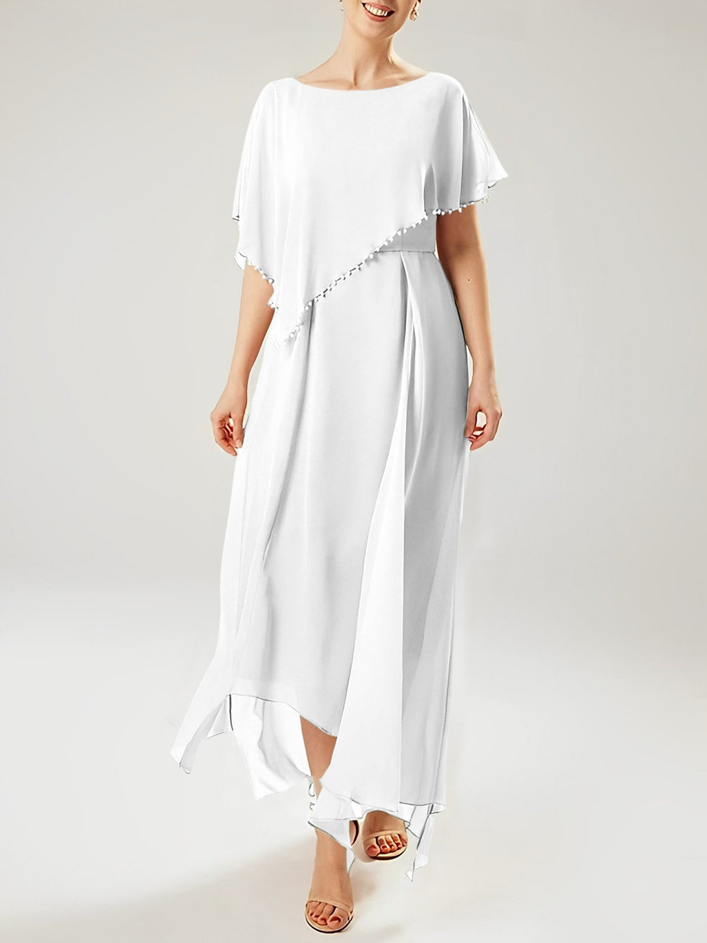 Sheath/Column Scoop Short Sleeves Mother of the Bride Dresses with Tassel