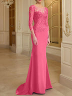 Trumpet/Mermaid Scoop Long Sleeves Mother of the Bride Dresses With Lace