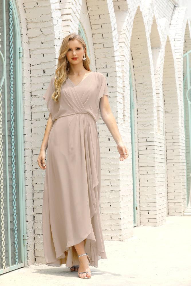 Baoleely  Mother of The Bride Dresses Plus Size V-Neck Floor Length Formal Prom Dress for Wedding Guest 28020