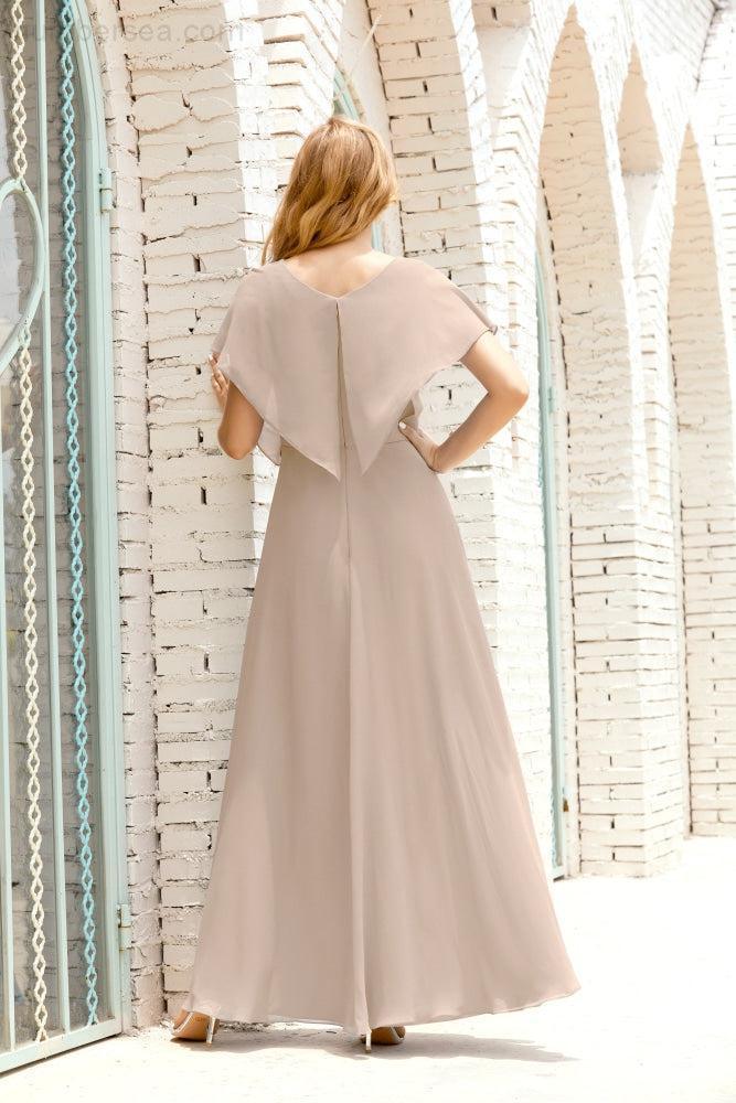 Baoleely  Mother of The Bride Dresses Plus Size V-Neck Floor Length Formal Prom Dress for Wedding Guest 28020