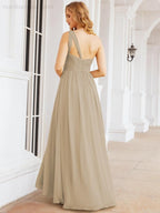 Numbersea One Shoulder Bridesmaid Dresses Long Maxi Formal Evening Party Prom Gowns 28061