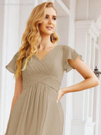 Baoleely Formal Prom Gowns for Mother of The Bride Cap Sleeves Bridesmaid Dress 28047