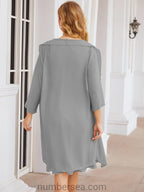 Sunnderly Mother of The Bride Dresses Prom Dress Casual Pleated Dress  SY28065