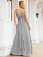Numbersea Spaghetti Strap Bridesmaid Dresses V Neck Butterfly Back Fromal Evening Party Prom Gown 28036