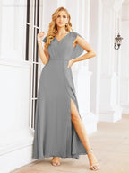 Sunnderly Bridesmaid Dresses Cape Formal Prom Dress Open Back Gowns for Mother of The Bride SY28058