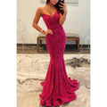 Sexy Fully Sequined V-neck Strapless Trumpet Party Prom Evening Dress