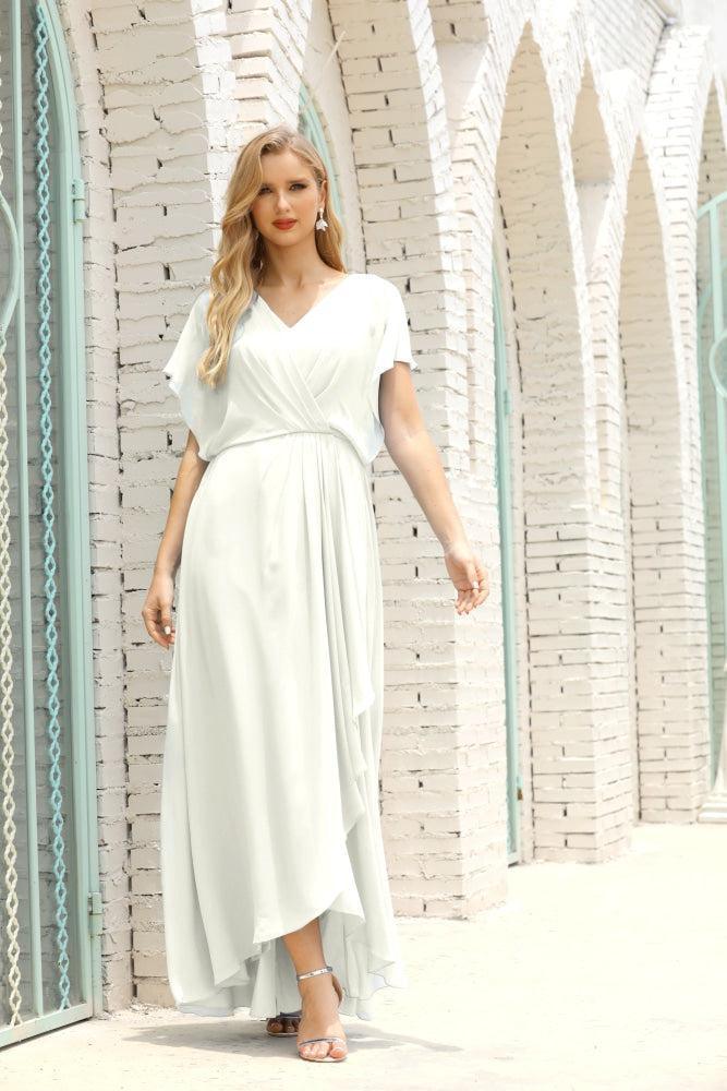 Baoleely  Mother of The Bride Dresses Plus Size V-Neck Floor Length Formal Prom Dress for Wedding Guest 28020