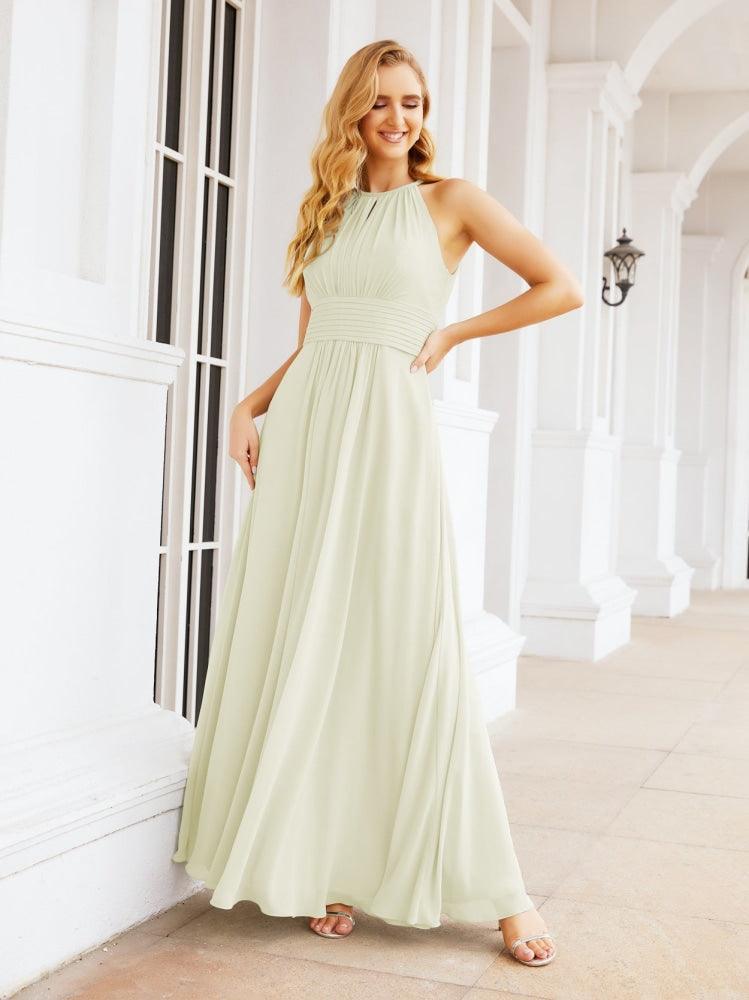 Numbersea Keyhole Bridesmaid Dresses Sleeveless Formal Evening Party Prom Gowns 28043