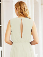 Numbersea Sleeveless Long Bridesmaid Dress A line Formal Evening Prom Gown 28025