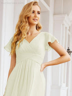 Baoleely Formal Prom Gowns for Mother of The Bride Cap Sleeves Bridesmaid Dress 28047