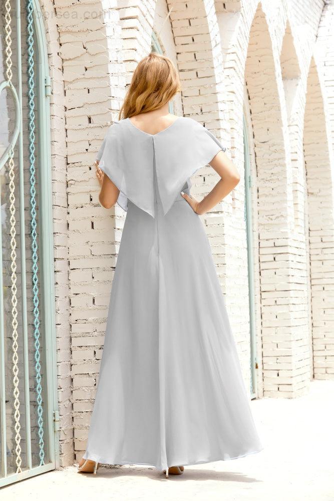 Baoleely  Mother of The Bride Dresses Plus Size V-Neck Floor Length Formal Prom Dress for Wedding Guest 28020