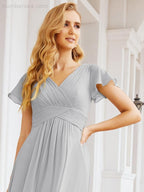 Baoleely Formal Prom Gowns for Mother of The Bride Cap Sleeves Bridesmaid Dress 28047