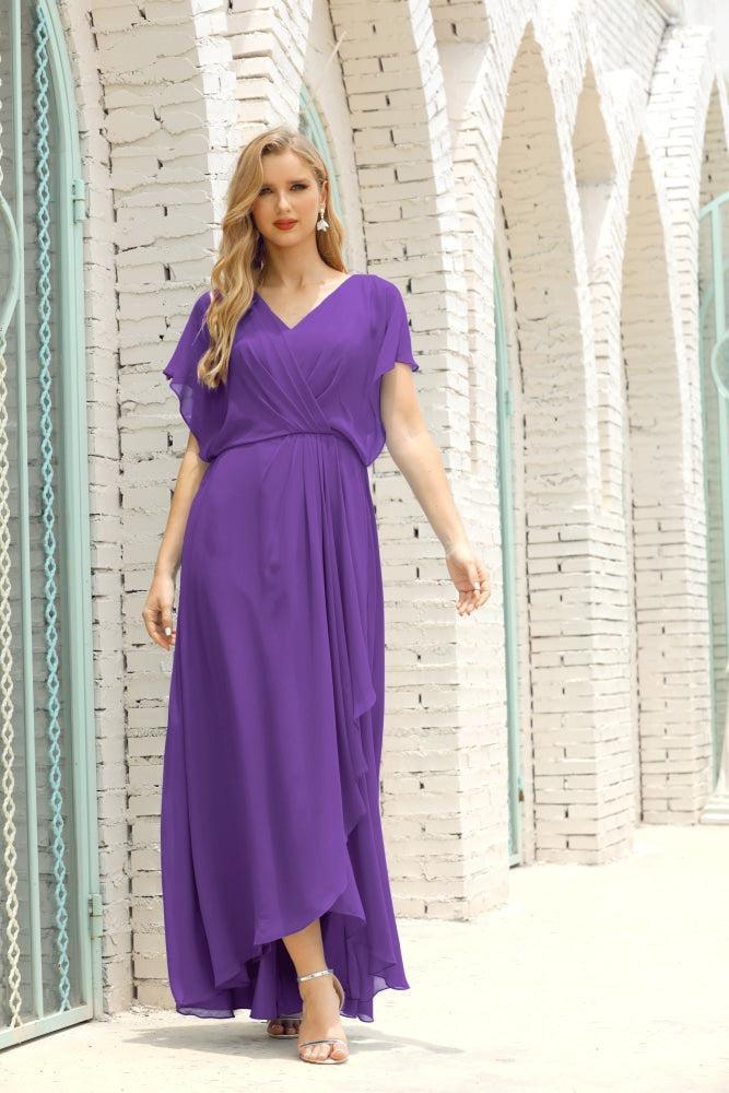Baoleely  Mother of The Bride Dresses Plus Size V-Neck Floor Length Formal Prom Dress for Wedding Guest 28020