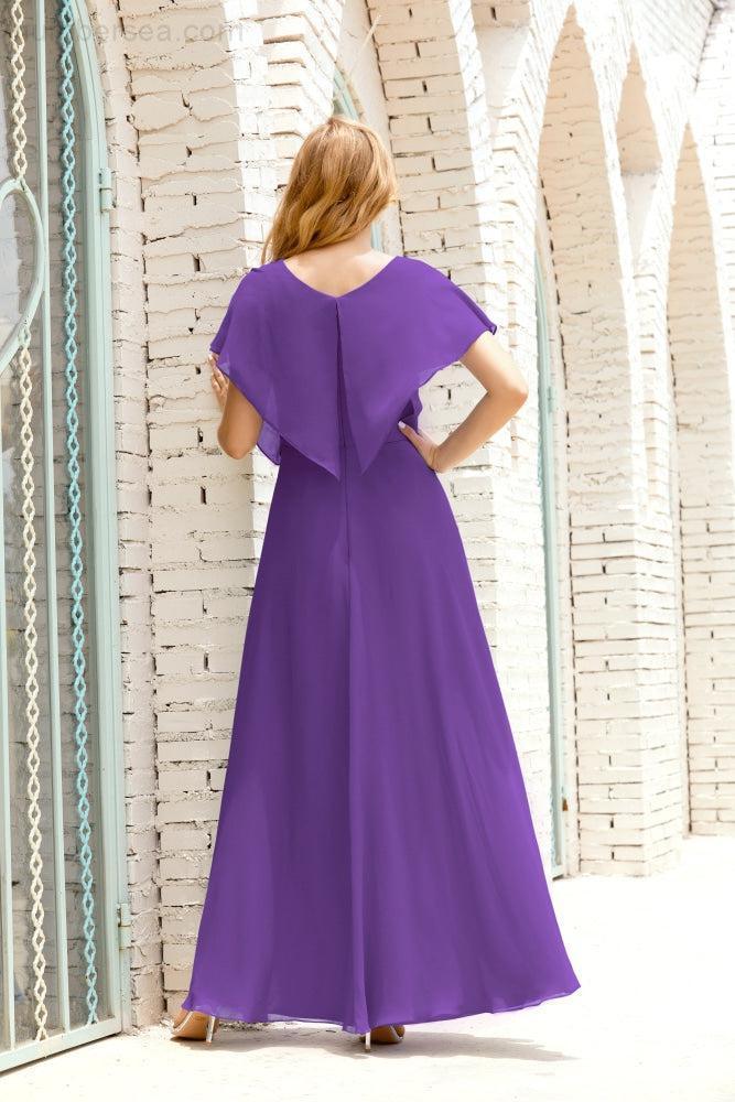 Baoleely  Mother of The Bride Dresses Plus Size V-Neck Floor Length Formal Prom Dress for Wedding Guest 28020