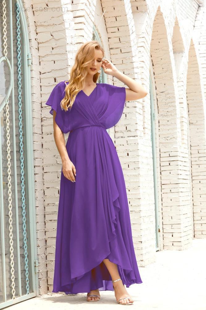 Baoleely  Mother of The Bride Dresses Plus Size V-Neck Floor Length Formal Prom Dress for Wedding Guest 28020