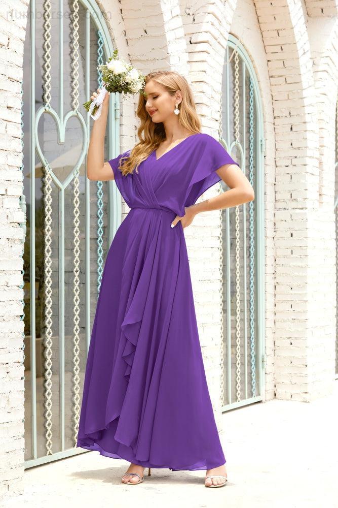 Baoleely  Mother of The Bride Dresses Plus Size V-Neck Floor Length Formal Prom Dress for Wedding Guest 28020