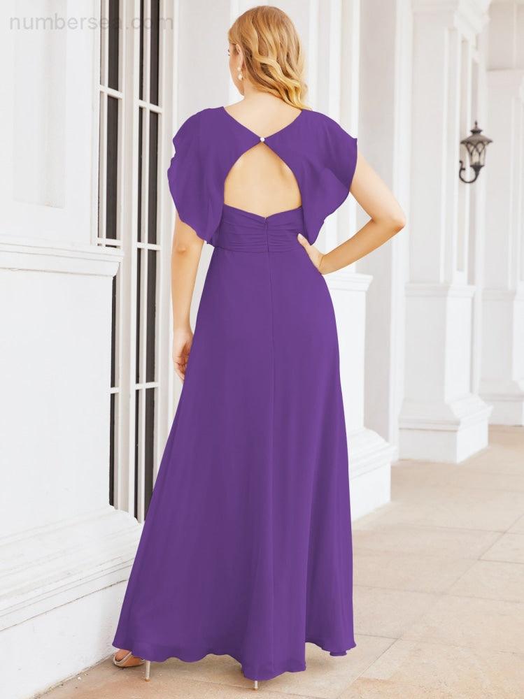 Sunnderly Bridesmaid Dresses Cape Formal Prom Dress Open Back Gowns for Mother of The Bride SY28058