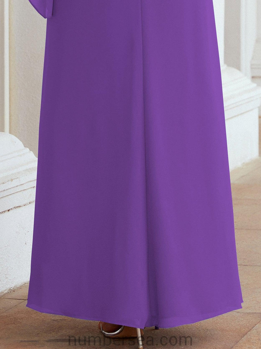 Sunnderly Formal Party Gown Dress Long Mother of The Bride Dresses with Ruffle Cape SY28026