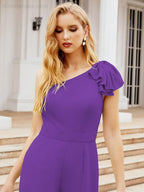 Numbersea Women's One Shoulder Long Jumpsuit Formal Evening Dress Long Bridesmaid Dresses Pants Wedding Party 28034