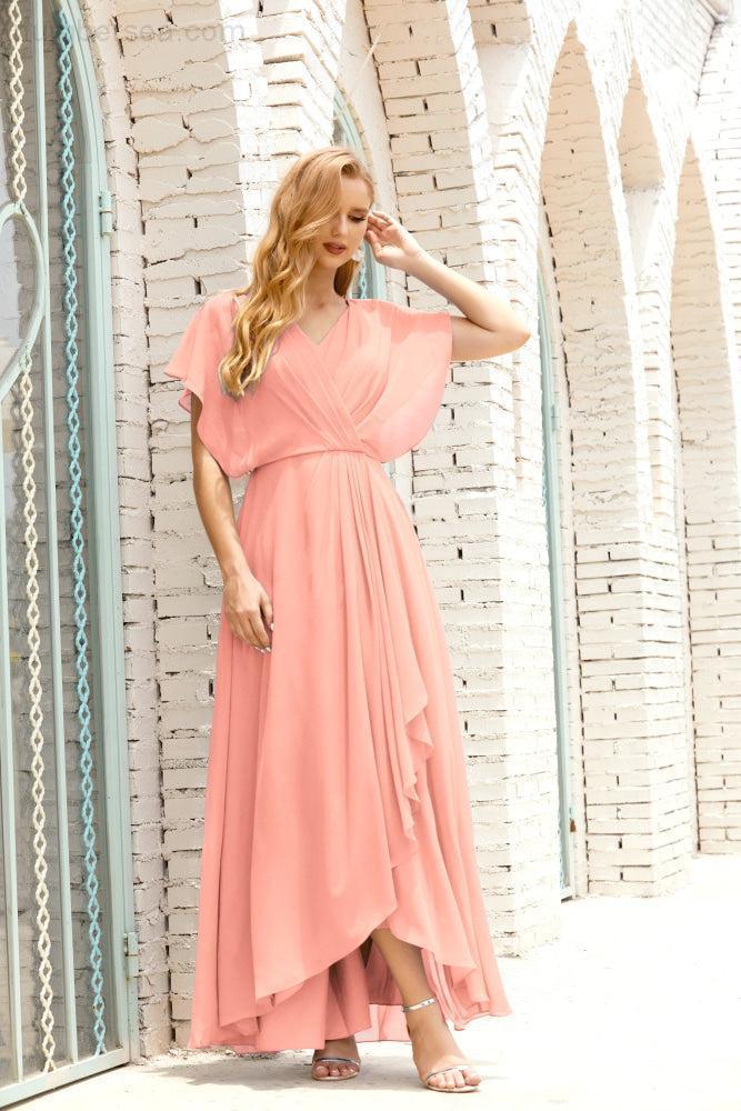Baoleely  Mother of The Bride Dresses Plus Size V-Neck Floor Length Formal Prom Dress for Wedding Guest 28020