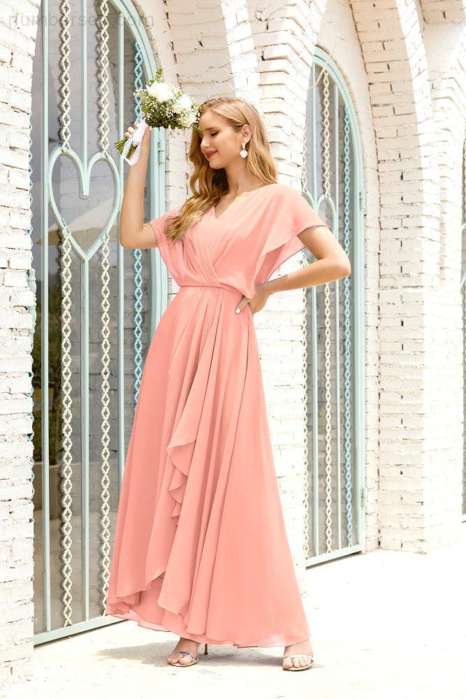 Baoleely  Mother of The Bride Dresses Plus Size V-Neck Floor Length Formal Prom Dress for Wedding Guest 28020