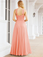 Numbersea Crisscross Halter Bridesmaid Dresses for Party Wedding Evening Prom Maxi Ball Gowns 28053