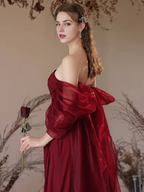 Simple Off Shoulder Satin Long Floor-length Prom Dress Evening Dress