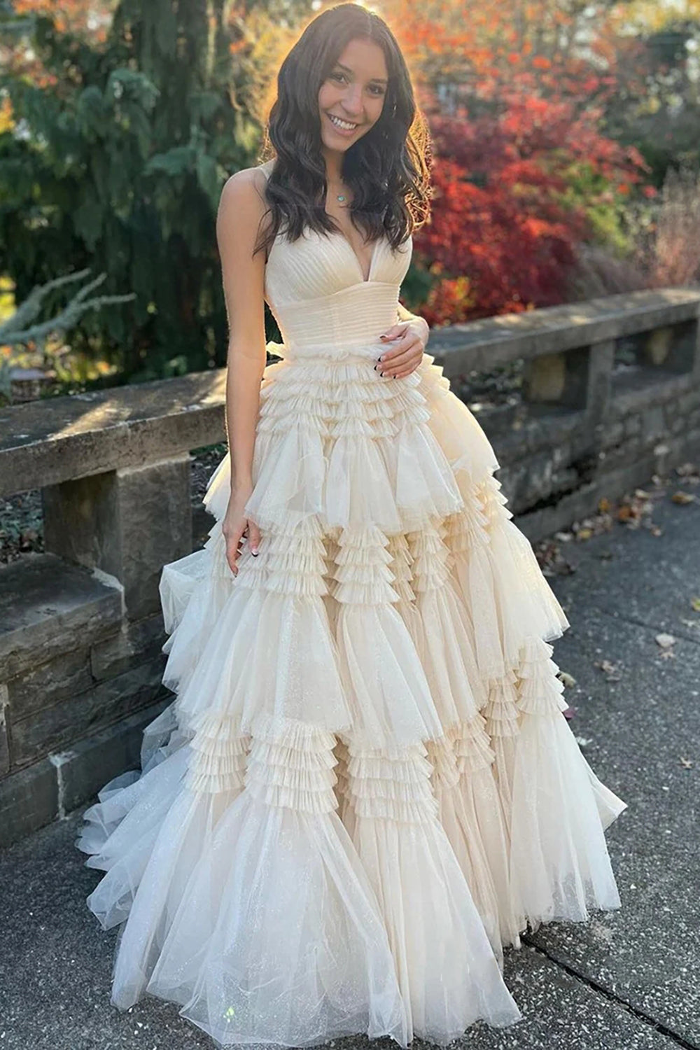 A Line Spaghetti Straps Pink Long Prom Dress with Split