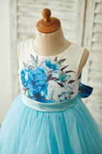 Ball-Gown/Princess Satin Tulle Floor-length Dress (2003227804)