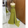 Sheath/column Strapless Beads Long Formal Evening Dress with Slit
