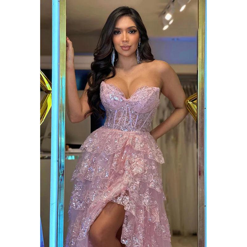 Glamorous & Dramatic A-Line Appliques Off-Shoulder Sleeveless Party Prom Dress