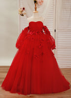 3D Flower Princess Ball Gown Flower Girl Dresses