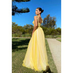 Sweetheart Spaghetti Straps Polka Dot Tulle A-Line Prom Dress