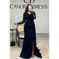 V-neck Pleatsbeaded Illusion Long Sparkly Prom Dress Formal Dress
