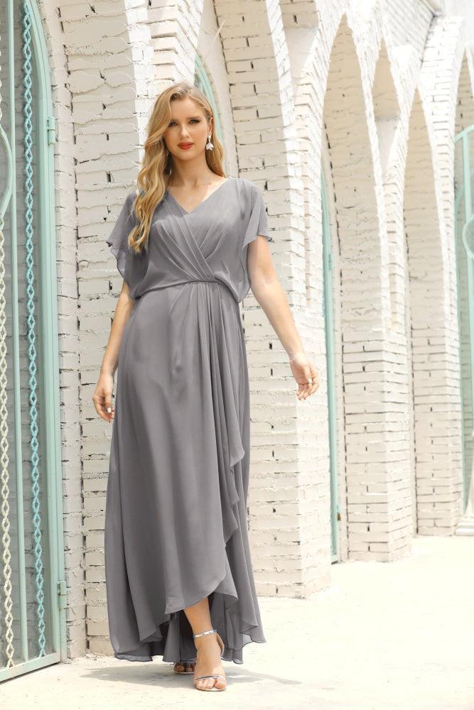 Baoleely  Mother of The Bride Dresses Plus Size V-Neck Floor Length Formal Prom Dress for Wedding Guest 28020