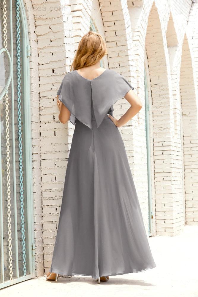 Baoleely  Mother of The Bride Dresses Plus Size V-Neck Floor Length Formal Prom Dress for Wedding Guest 28020