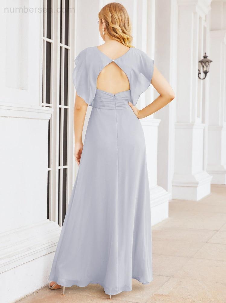 Sunnderly Bridesmaid Dresses Cape Formal Prom Dress Open Back Gowns for Mother of The Bride SY28058