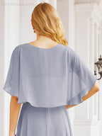 Numbersea Bridesmaid Dresses for Wedding Formal Evening Party Prom Gown with Cape 28050