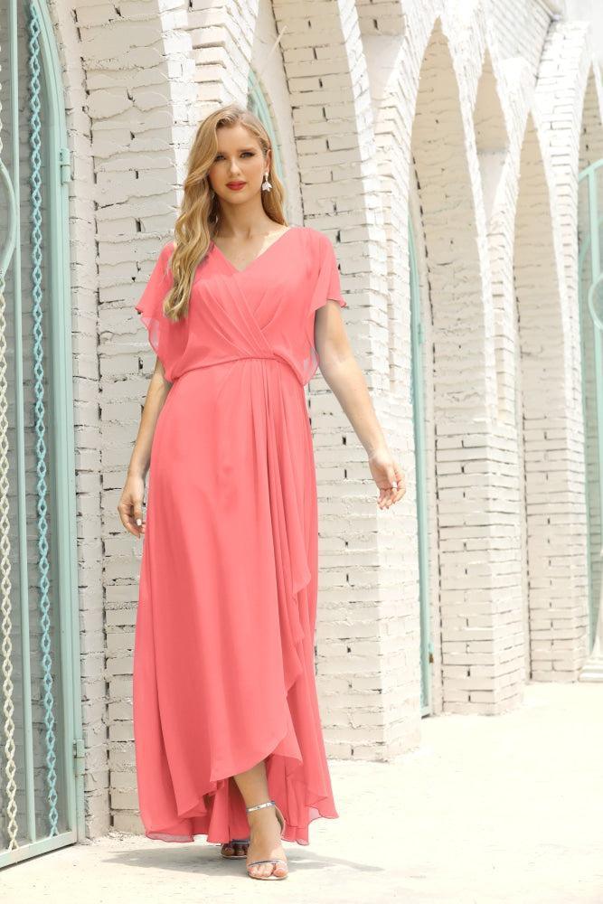 Baoleely  Mother of The Bride Dresses Plus Size V-Neck Floor Length Formal Prom Dress for Wedding Guest 28020
