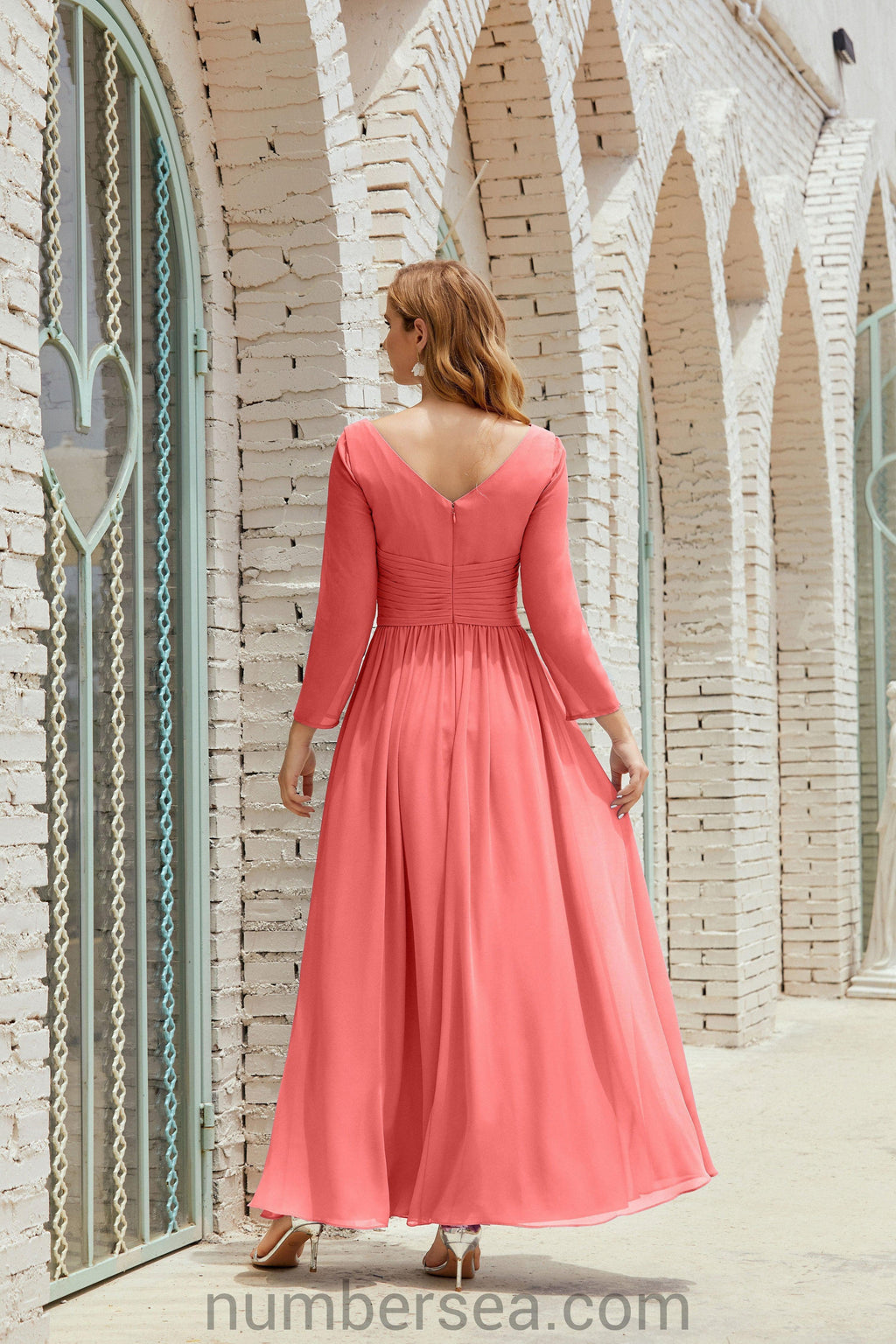 Numbersea Bridesmaid Dress Chiffon Formal Party Dress Evening Dress 28016