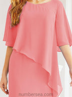 Sunnderly Formal Party Gown Dress Long Mother of The Bride Dresses with Ruffle Cape SY28026
