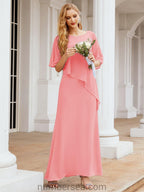 Sunnderly Formal Party Gown Dress Long Mother of The Bride Dresses with Ruffle Cape SY28026