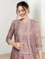 Chiffon Jewel Neck Mother of the Bride Pantsuits with Jacket