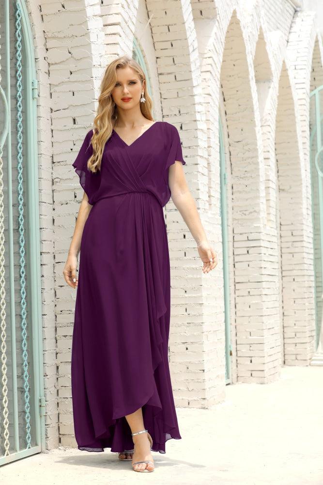Baoleely  Mother of The Bride Dresses Plus Size V-Neck Floor Length Formal Prom Dress for Wedding Guest 28020
