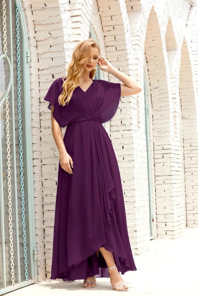 Baoleely  Mother of The Bride Dresses Plus Size V-Neck Floor Length Formal Prom Dress for Wedding Guest 28020